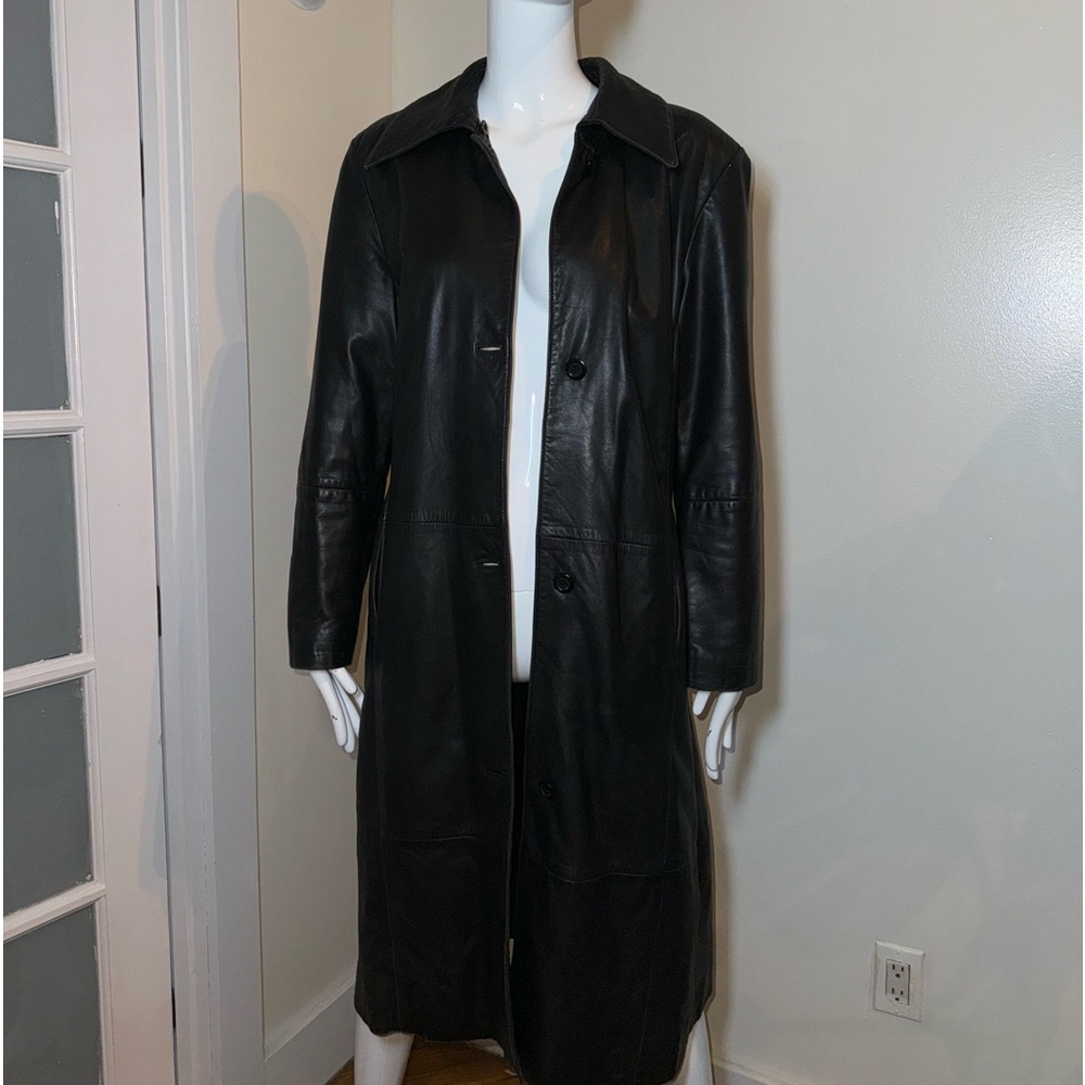 Genuine Black Leather Coat